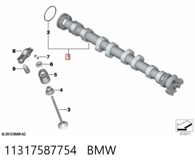 Árbol de levas de escape BMW 11317587754