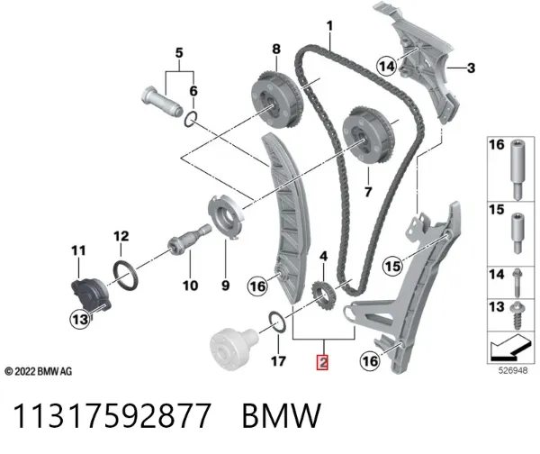 Guía del tensor de la cadena de distribución 11317592877 BMW