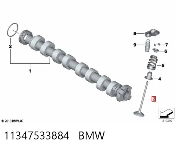 Válvulas de admisión 11347533884 BMW