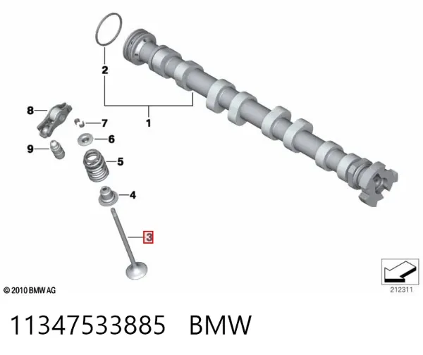 Válvula escape 11347533885 BMW