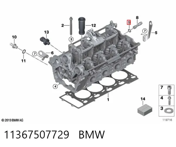 Junta de tapa del tubo de llenado de aceite 11367507729 BMW