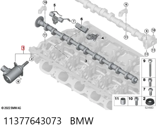 Válvula de control del árbol de levas 11377643073 BMW