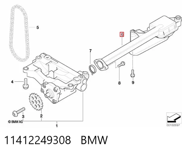 Tubo de aspiración, bomba de aceite BMW X5 E53