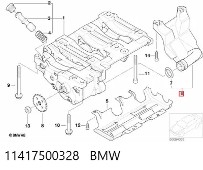 Manguera de baja presión de dirección asistida, del depósito a la bomba BMW 11417500328
