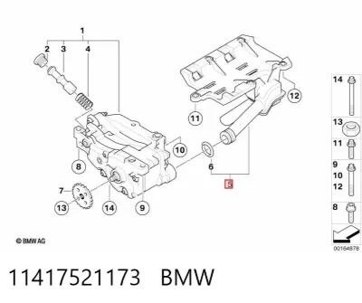 Manguera de baja presión de dirección asistida, del depósito a la bomba BMW 11417521173