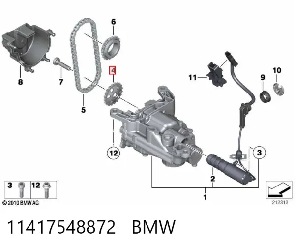 Engranaje de la bomba de aceite 11417548872 BMW