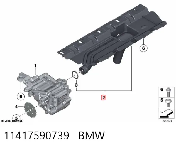 Tubo de aspiración, bomba de aceite 11417590739 BMW