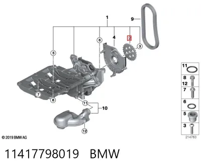 Engranaje de la bomba de aceite BMW 11417798019