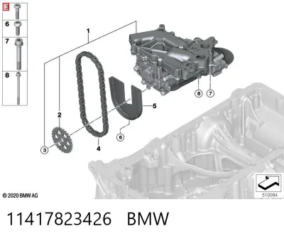 Moldura de cristal trasero BMW 11417823426