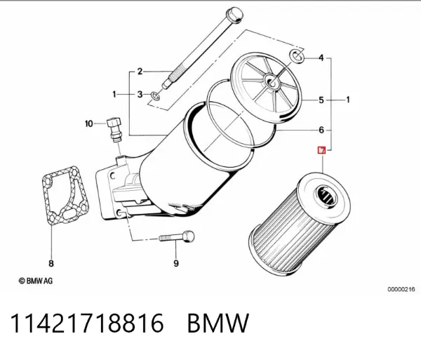 Filtro de aceite 11421718816 BMW