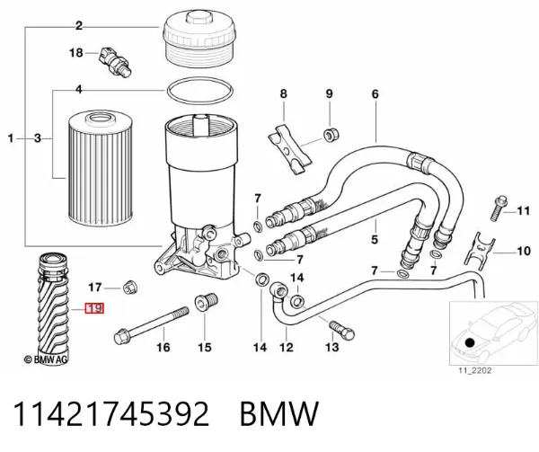 Filtro de aceite 11421745392 BMW