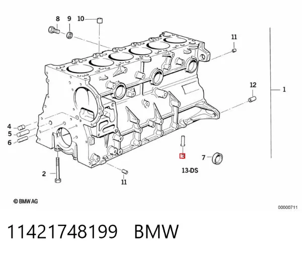 Tobera de aceite 11421748199 BMW