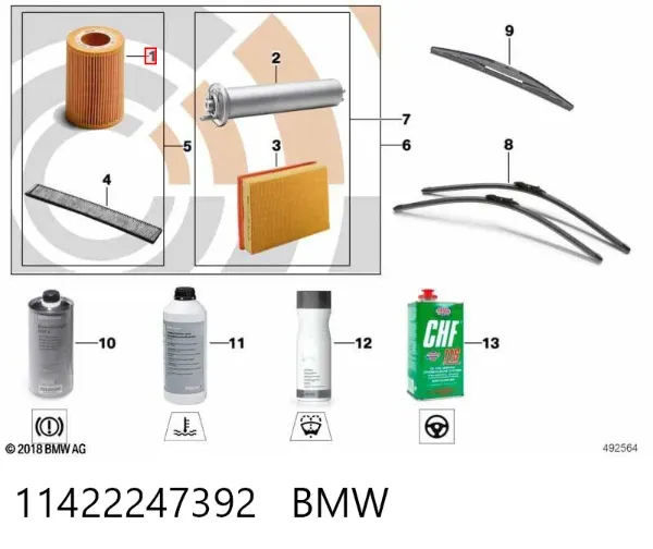 Filtro de aceite 11422247392 BMW