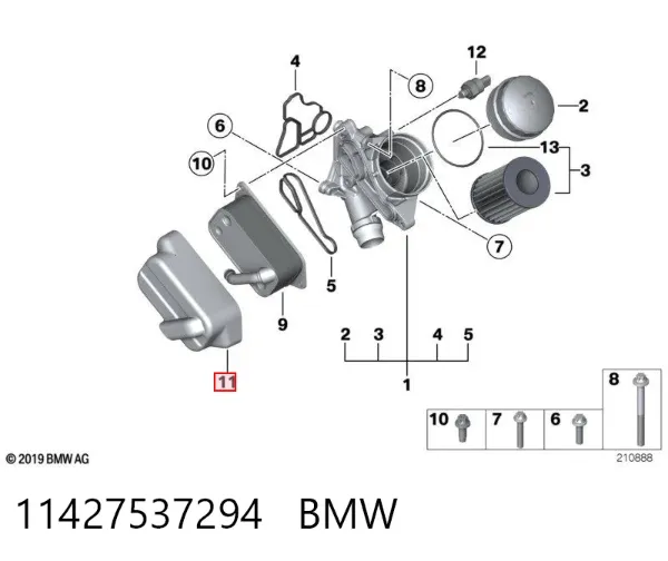 Moldura de cristal trasero 11427537294 BMW