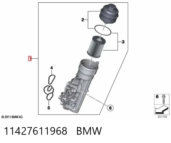 Filtro de aceite 11427611968 BMW