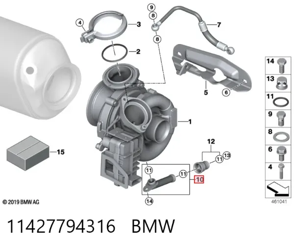 Tubo de ventilación del cárter 11427794316 BMW