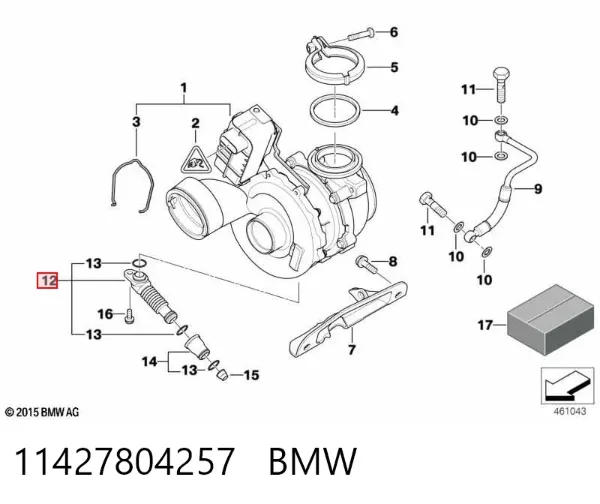 Tubo de ventilación del cárter 11427804257 BMW