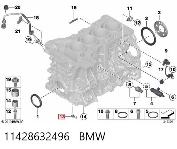 Filtro de aceite 11428632496 BMW