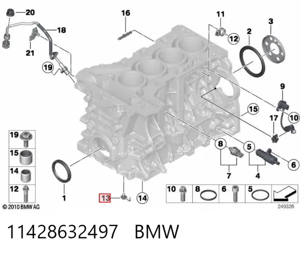 Tobera de aceite 11428632497 BMW
