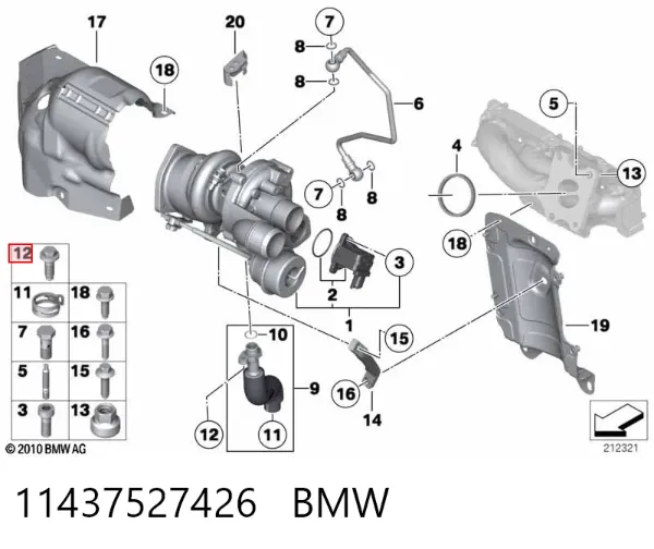 Tornillo culata 11437527426 BMW