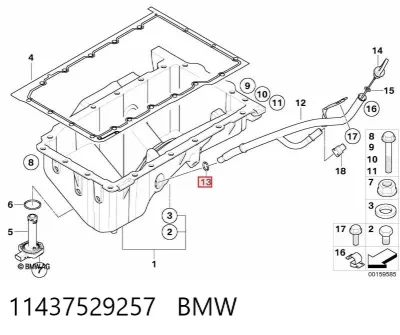 Junta de tapa del tubo de llenado de aceite BMW 11437529257