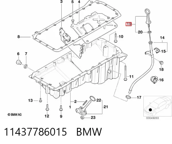 Varilla de aceite 11437786015 BMW