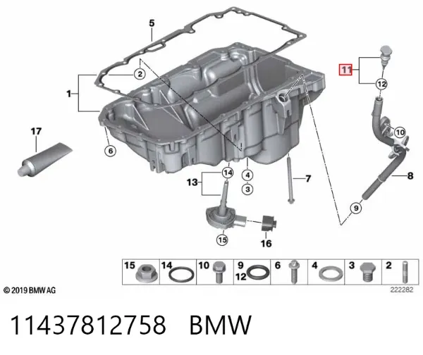 Varilla de aceite 11437812758 BMW