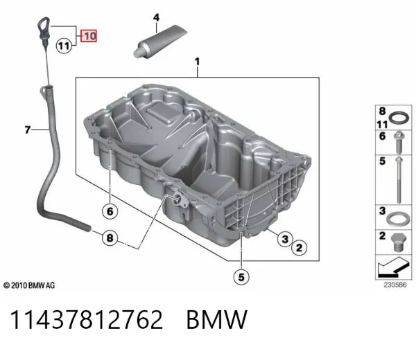 Varilla de aceite 11437812762 BMW