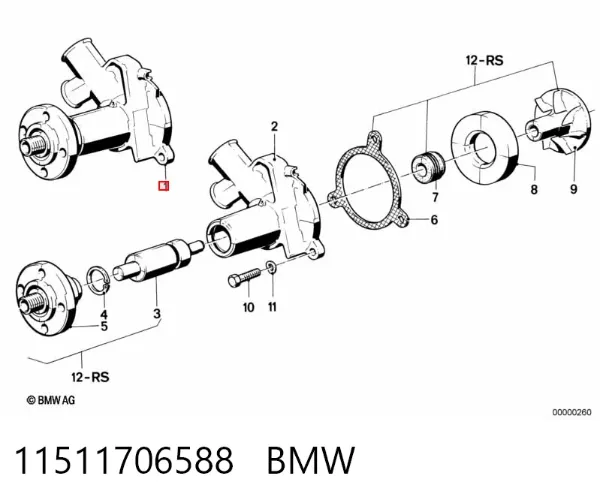 Bomba de agua 11511706588 BMW