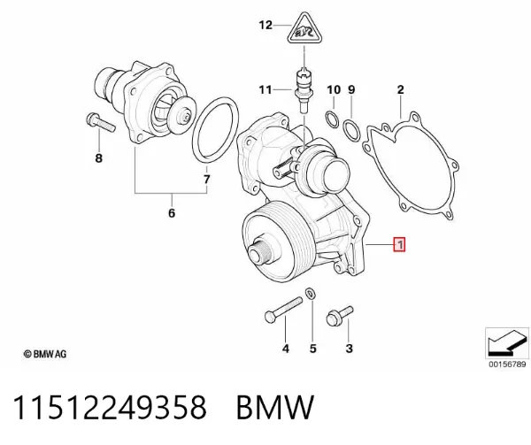 Bomba de agua 11512249358 BMW