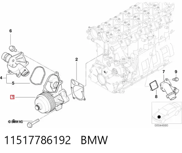 Bomba de agua 11517786192 BMW