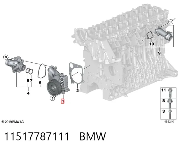 Bomba de agua 11517787111 BMW