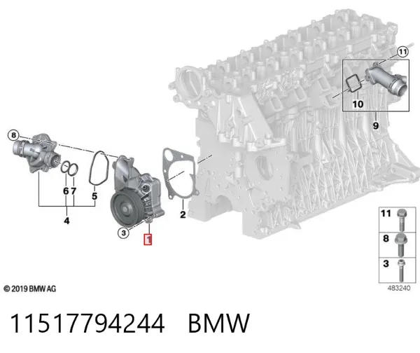 Bomba de agua 11517794244 BMW