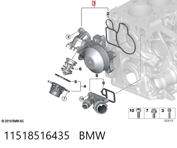Bomba de agua 11518516435 BMW
