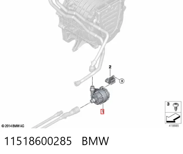 Bomba de agua eléctrica auxiliar 11518600285 BMW