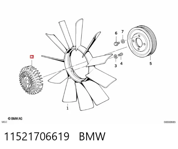 Embrague viscoso de ventilador 11521706619 BMW
