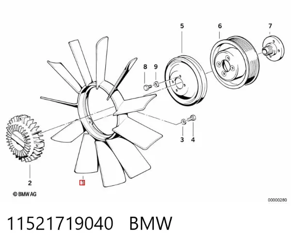 Ventilador del radiador 11521719040 BMW