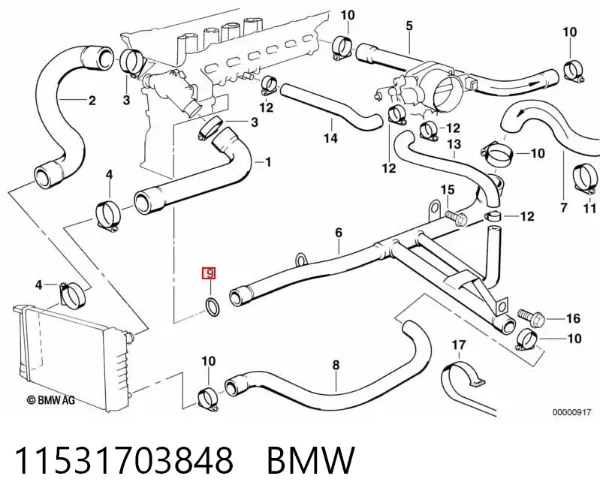 Junta de bomba de agua 11531703848 BMW