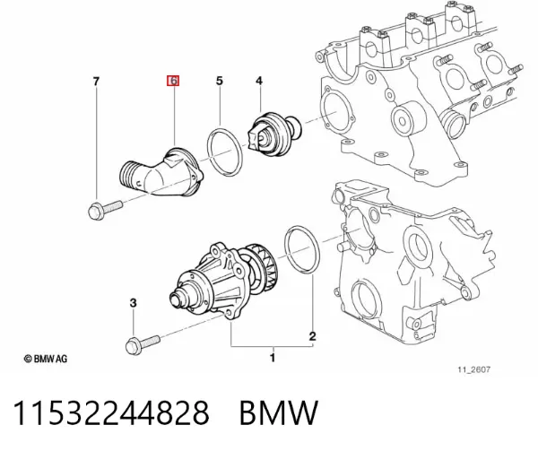 Caja de termostato 11532244828 BMW