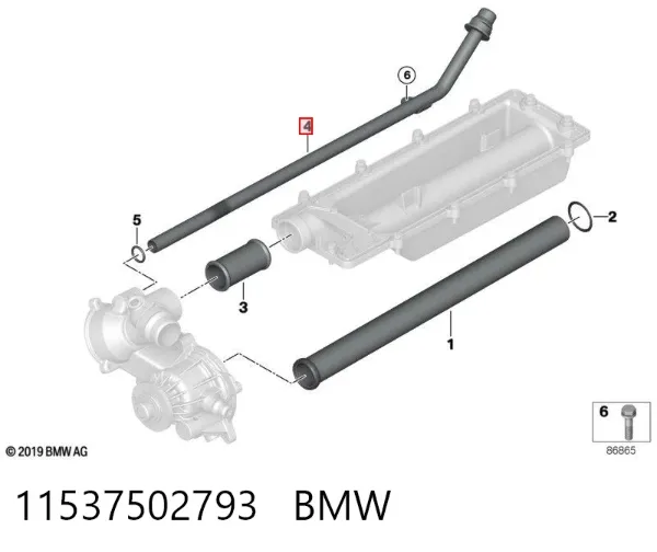 Manguera de calefacción, retorno 11537502793 BMW
