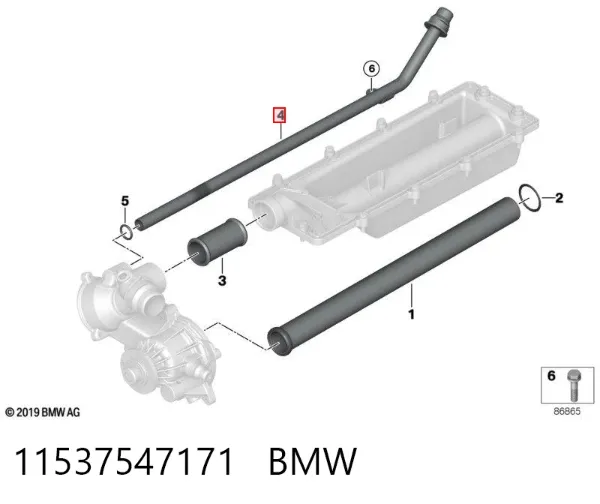 Manguera de calefacción, retorno 11537547171 BMW