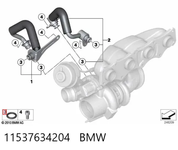 Anillo de sellado de la tubería de combustible 11537634204 BMW