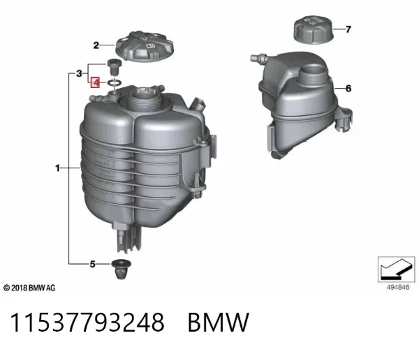 Vaso de expansión 11537793248 BMW