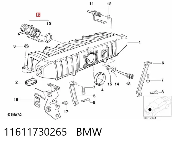 Colector de admisión 11611730265 BMW