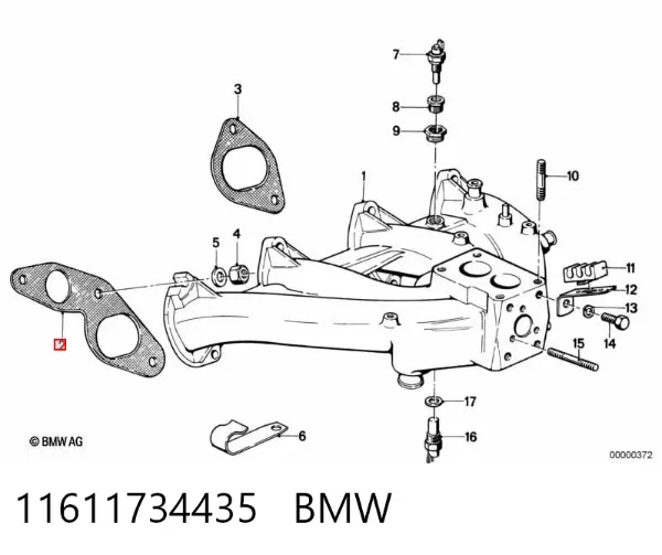 Junta de colector de admisión 11611734435 BMW