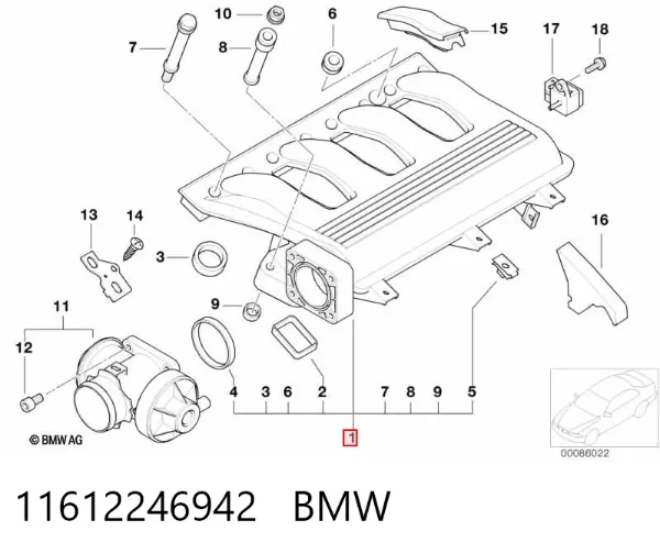Colector de admisión 11612246942 BMW