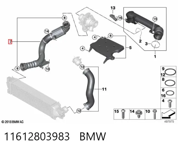 Tubo intercooler 11612803983 BMW