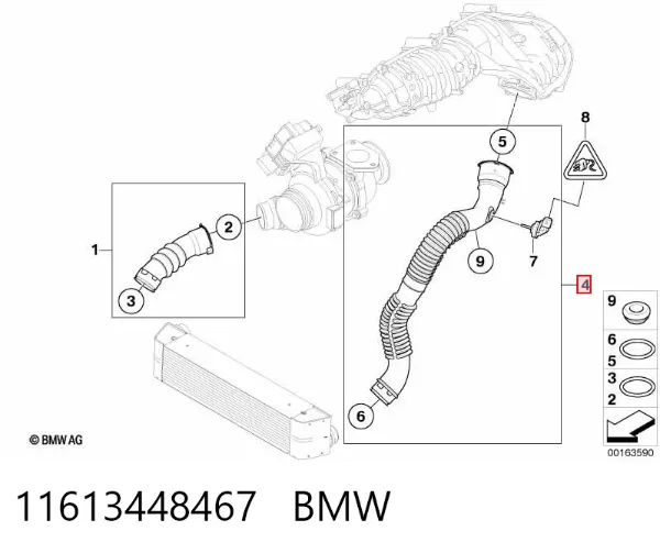 Tubo intercooler 11613448467 BMW