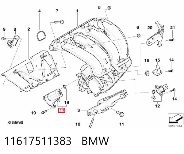 Regulador de longitud del colector de admisión 11617511383 BMW