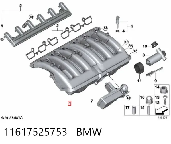 Colector de admisión 11617525753 BMW